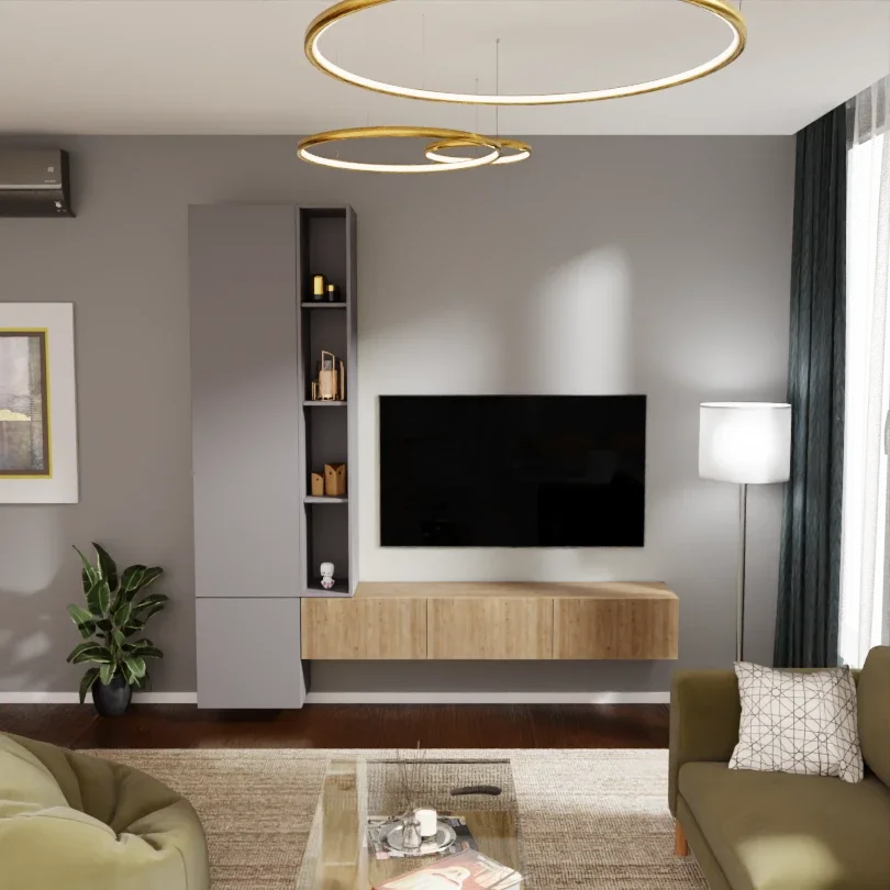 Skříň na míru s hladkými dvířky a minimalistickým designem